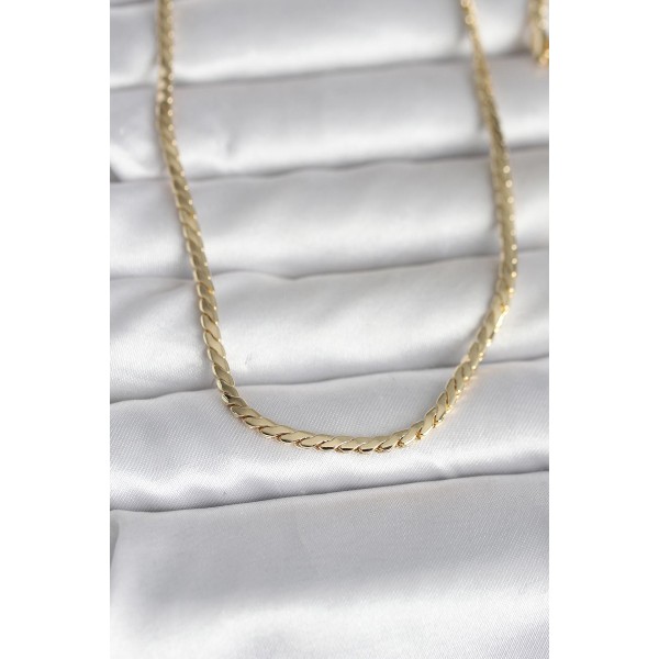 CM 14K Gold Renk Yassı Model 60 cm Kadın Kolye TJ-BKO10994