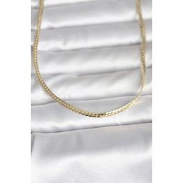 CM 14K Gold Renk Yassı Zincir Model 45 cm Kadın Kolye TJ-BKO11002