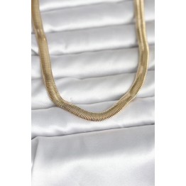CM 14K Gold Renk Kalın Yassı Yılan Zincir Model 45 cm Kadın Kolye TJ-BKO11006