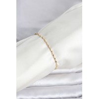 CM 14K Gold Renk Yassı Ezme Burgu Model Kadın Bileklik TJ-BB8282