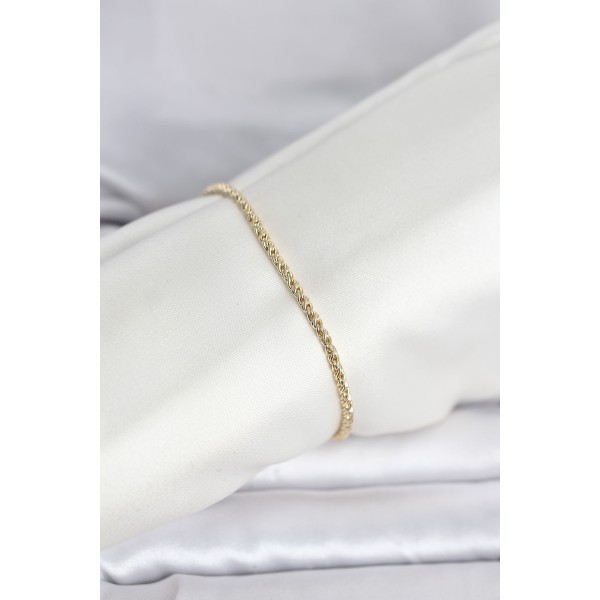 CM 14K Gold Renk Burgulu Zincir Model Kadın Bileklik TJ-BB8288