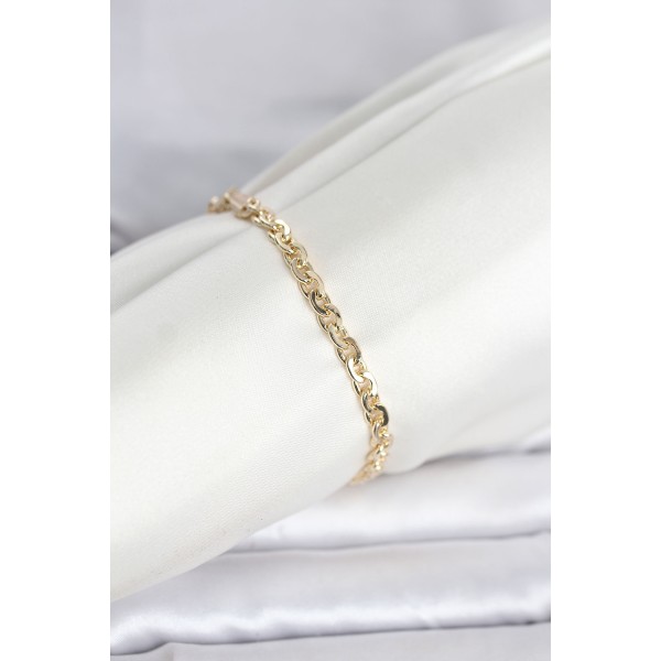 CM 14K Gold Renk Zincir Model Kadın Bileklik TJ-BB8289