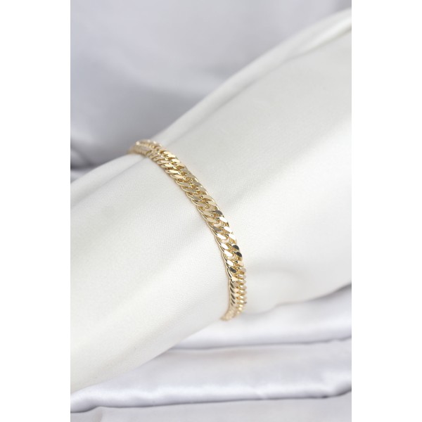 CM 14K Gold Renk Kalın Zincir Model Kadın Bileklik TJ-BB8304