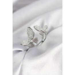 Gümüş Renk Beyaz Model Zirkon Taşlı Kadın Yüzük TJ-BYK3943