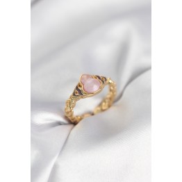 Gold Renk Pembe Damla Model Kadın Yüzük TJ-BYK3999