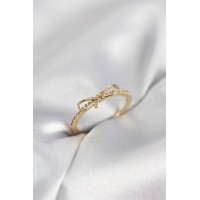 Fiyonk Model Zirkon Taşlı Gold Renk Kadın Yüzük TJ-BYK4097