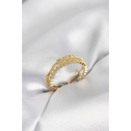 Gold Renk Minimal Yıldızlı Model Kadın Yüzük TJ-BYK4117