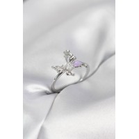 Gümüş Renk Model Zirkon Taşlı Kadın Yüzük TJ-BYK4138