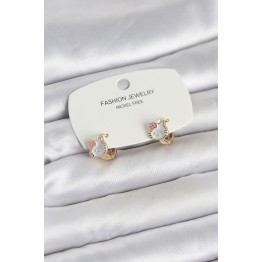 Kitty Model Gold Renk Pirinç Çocuk Küpe - TJ-BKP11652