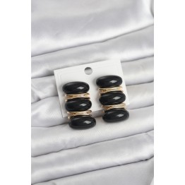 Siyah Vintage Model Gold Renk Kadın Küpe TJ-BKP11675
