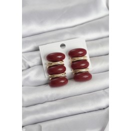 Bordo Vintage Model Gold Renk Kadın Küpe TJ-BKP11676