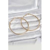 316L Çelik Gold Renk 60 mm Halka Kadın Küpe TJ-BKP11686
