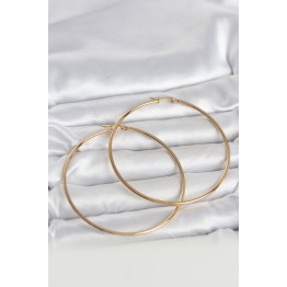 316L Çelik Gold Renk 70 mm Kadın Halka Küpe TJ-BKP11687