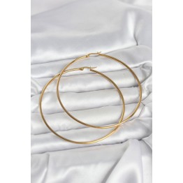 316L Çelik Gold Renk 80 mm Kadın Halka Küpe TJ-BKP11688