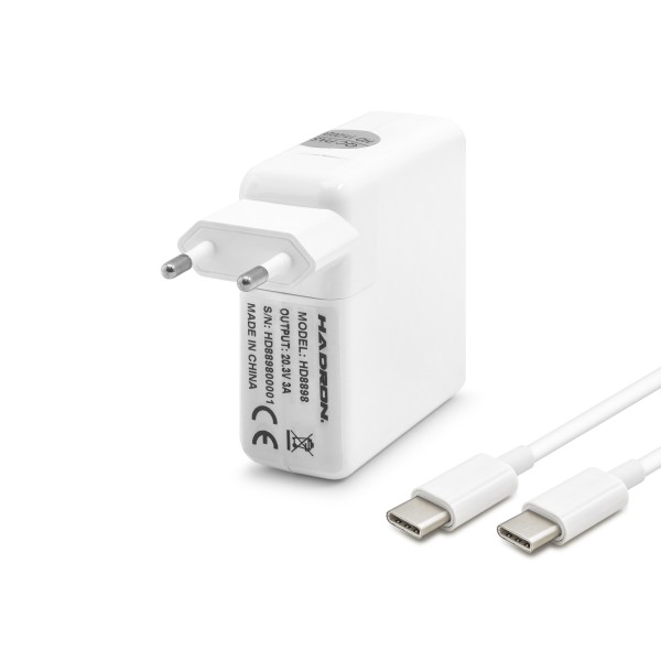 20.3V 3A 61W Laptop Adaptörü - Type-C - Asus Dell Uyumlu - Beyaz HD8898