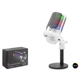 Profesyonel Mikser Kontrollü Rgb Mikrofon 24 Bit Çinko Alaşım Gövde Type-C - Beyaz ME6SW
