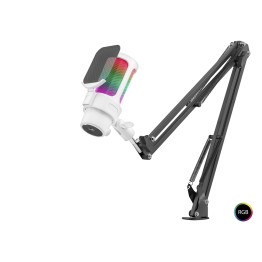 Profesyonel Ayarlanabilir Masa Kolu Askılı Rgb Mikrofon 192 Khz / 24Bit Type-C - Beyaz M835W