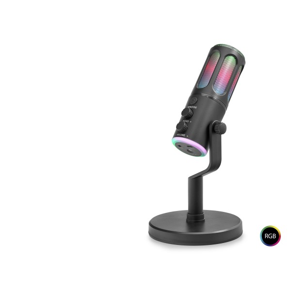 Profesyonel Rgb Mikrofon Dsp Gürültü Engelleme Reverb Echo Destekli Type-C - Siyah SU8