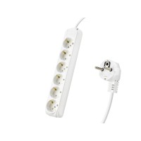 Topraklı Uzatma Kablosu 6 Priz 5 M - Beyaz 9260105