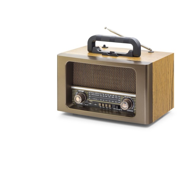 Bluetooth Nostaljik Hoparlör Fm Kumandalı 31 X 17.7 X 19.9 Cm NS6670BT