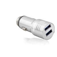 Araç Şarj Adaptörü 2X Usb 3.4A Metal - Gümüş ND1075