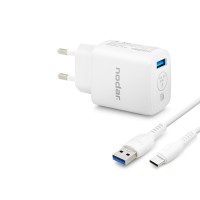 Type-C Qc 3.0 Hızlı Şarj Seti 18W 3.4A Usb Adaptörlü - Beyaz ND1010