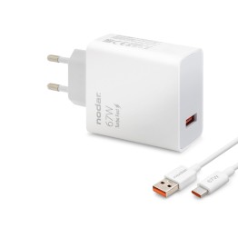 Type-C Hızlı Şarj Seti 67W Usb Adaptörlü - Beyaz ND1008