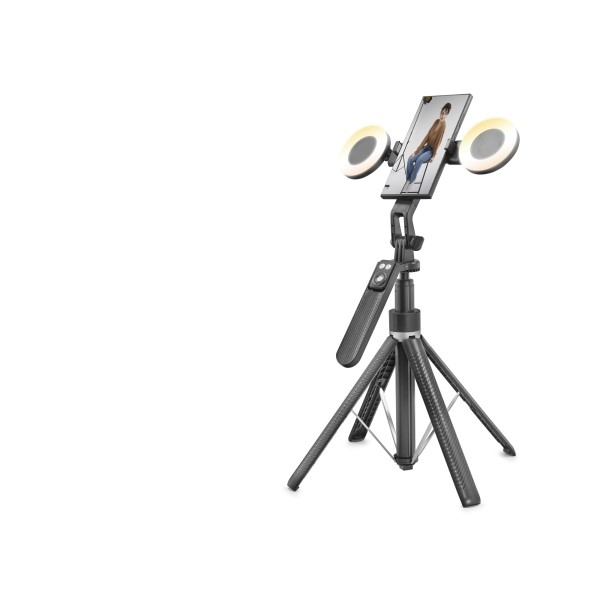 Telefon Tripodu Ve Selfie Çubuğu Seti Bluetooth Kumandalı Led 180 Cm - Siyah ND1032