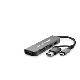 Usb 3.0 & Type-C Hub Kart Okuyucu 5 Port - Gri HDX7826