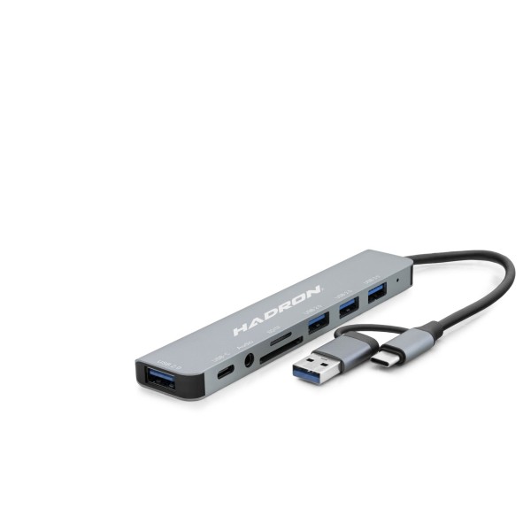 Usb 3.0 & Type-C Hub Audio Kart Okuyucu 8 Port - Gri HDX7828