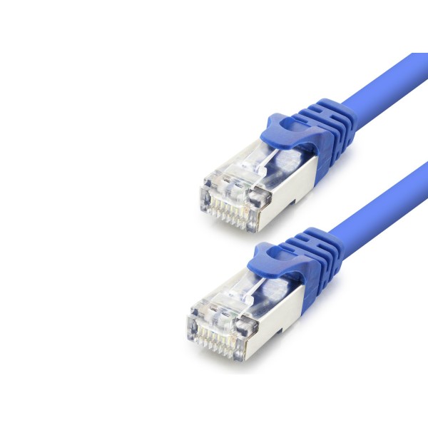 Cat7 Ethernet Patch Kablosu 10 Gbps 600 Mhz 30 Cm - Mavi HDX5097