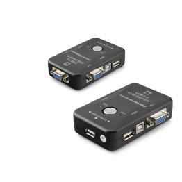 Vga Usb Kvm Switch 2 In 1 Out + 2 Port Usb Console + 2 Port Usb Pc (Klavye/Mouse + Yazıcı) - Siyah HDX1360