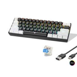 Mekanik Rgb Klavye Blue Switch - Siyah Beyaz MF1701BW