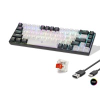 Mekanik Klavye Tri Mod Rgb Red Switch - Beyaz Siyah MF1703W