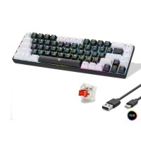 Mekanik Klavye Tri Mod Rgb Red Switch - Siyah Beyaz MF1703B
