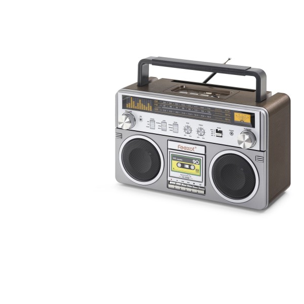 Bluetooth Nostaljik Fm Radyo Usb Tf Aux Taşınabilir Hoparlör - Gri FX2508B
