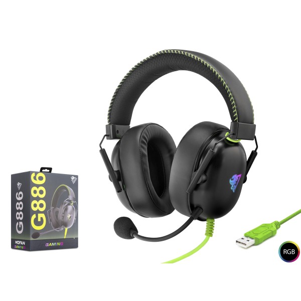 Kulaklik Usb Rgb 7.1 - Si̇yah/Yeşi̇l G886