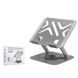 Karbon Çelik 360 Derece Dönebilen Laptop Ve Tablet Standi - Gri HDX8017