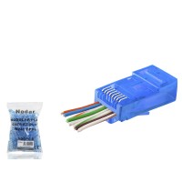 Cat6 Ez Rj45 Konnektör - 100 Adet Mavi / Ekonomik Poşet Paket ND2412