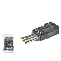 Cat6 Ez Rj45 Konnektör - 100 Adet Siyah / Ekonomik Poşet Paket ND2410