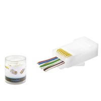 Cat6 Ez Rj45 Konnektör - 100 Adet Beyaz / Özel Plastik Kutulu ND2406