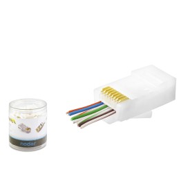 Cat6 Ez Rj45 Konnektör - 100 Adet Beyaz / Özel Plastik Kutulu ND2406