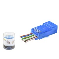Cat6 Ez Rj45 Konnektör - 100 Adet Mavi / Özel Plastik Kutulu ND2404