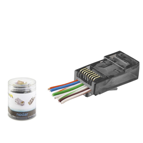 Cat6 Ez Rj45 Konnektör - 100 Adet Siyah / Özel Plastik Kutulu ND2402