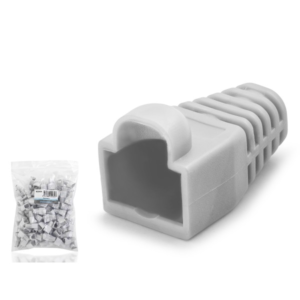 Rj45 Konnektör Papuç - 100 Adet Gri / Ekonomik Poşet Paket ND2434