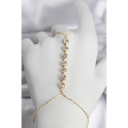 Pirinç Gold Renk Sıralı Zirkon Taşlı Kadın Şahmeran TJ-SN757