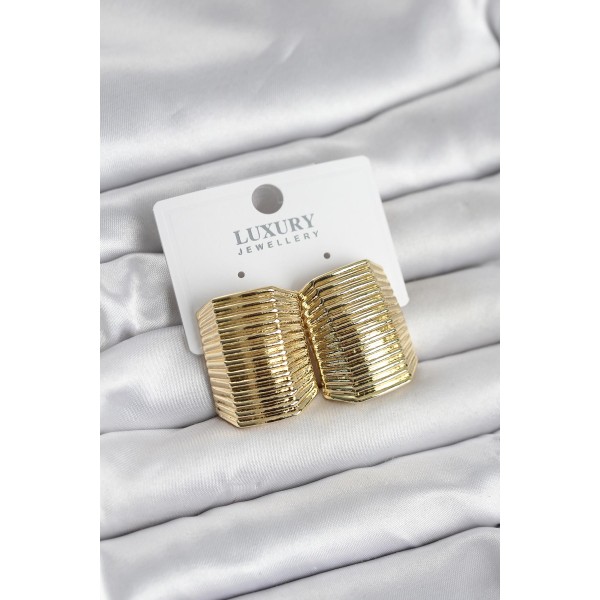 Gold Renk Pirinç Vintage Esintili Statement Küpe TJ-BKP11736
