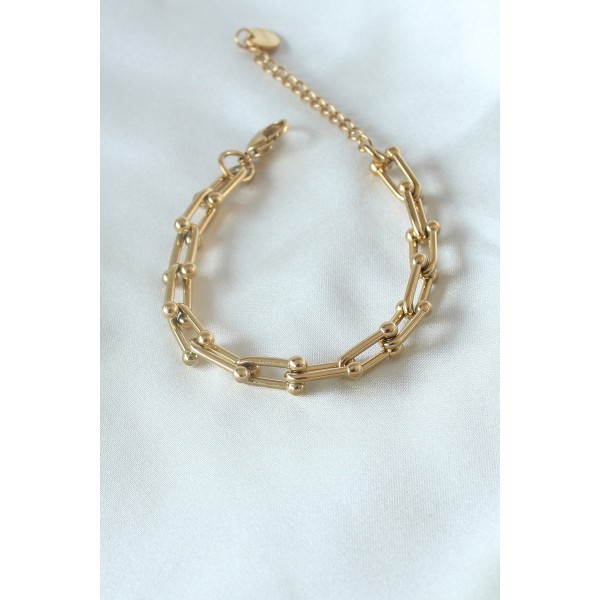 316L Çelik Gold Renk Model Kadın Bileklik TJ-BB5101