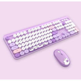 Hello Bear Mor Klavye Mouse Set