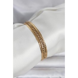 316L Çelik Gold Renk 3'lü Kadın Bileklik TJ-BB8384
